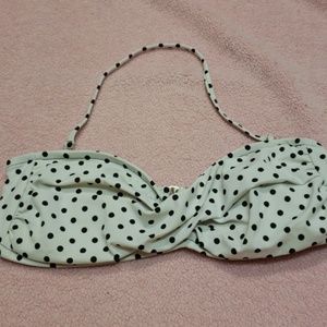 Black and white polka dot bikini top